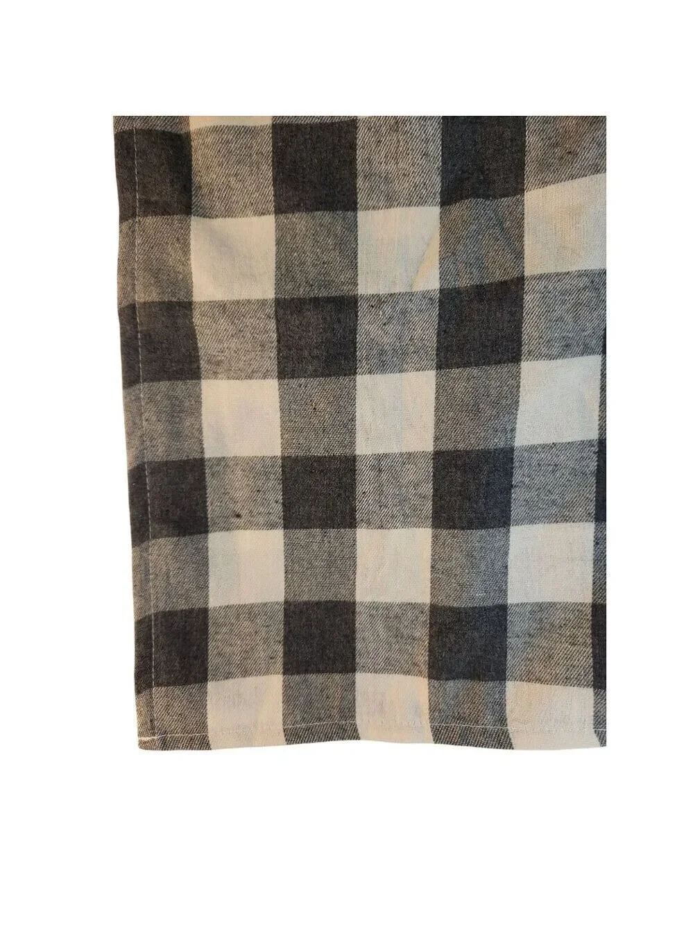 Gray & Cream Buffalo Checkered Cotton Table Runner 12x70 Inches Classic Farmhous